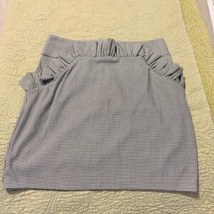 H&M Silver Mini Pencil Skirt with Ruffles